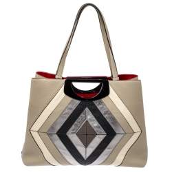 Christian Louboutin Multicolor Leather Passage Colorblock Tote