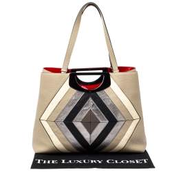 Christian Louboutin Multicolor Leather Passage Colorblock Tote