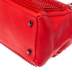 Christian Louboutin Red Leather Panettone Spiked Satchel