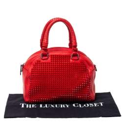 Christian Louboutin Red Leather Panettone Spiked Satchel