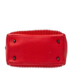 Christian Louboutin Red Leather Panettone Spiked Satchel