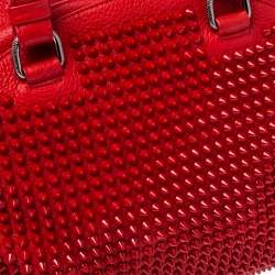 Christian Louboutin Red Leather Panettone Spiked Satchel