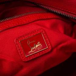 Christian Louboutin Red Leather Panettone Spiked Satchel
