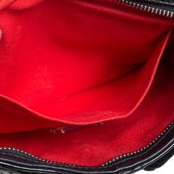 Christian Louboutin Black Suede and Leather Spiked Wristlet Clutch