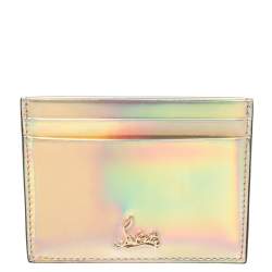 Christian Louboutin Silver Holographic Leather Card Holder
