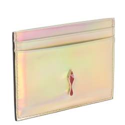 Christian Louboutin Silver Holographic Leather Card Holder