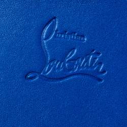 Christian Louboutin Electric Blue Leather Kios Rockstud Card Holder 