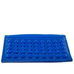 Christian Louboutin Electric Blue Leather Kios Rockstud Card Holder 