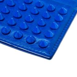 Christian Louboutin Electric Blue Leather Kios Rockstud Card Holder 
