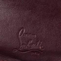 Pre Owned حافظة بطاقات كريستيان لوبوتان كيوس روكستد جلد كستنائي 