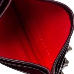 Pre Owned حافظة بطاقات كريستيان لوبوتان كيوس روكستد جلد كستنائي 