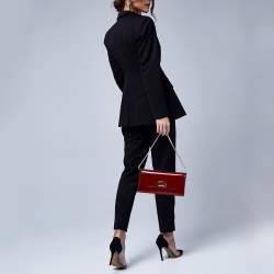 Christian Louboutin Red Patent Leather Vero Dodat Chain Clutch