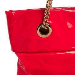 Christian Louboutin Neon Pink Patent Leather Chain Tote 