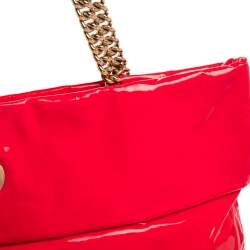 Christian Louboutin Neon Pink Patent Leather Chain Tote 