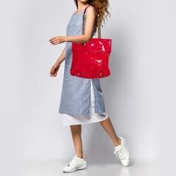 Christian Louboutin Neon Pink Patent Leather Chain Tote 