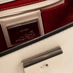 Pre Owned Christian Louboutin Ivory Leather Mini Sweet Charity Pearl Crossbody Bag