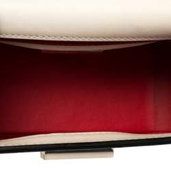 Pre Owned Christian Louboutin Ivory Leather Mini Sweet Charity Pearl Crossbody Bag