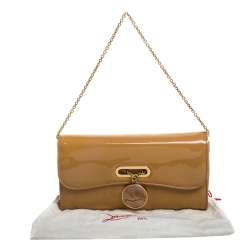 Christian Louboutin Beige Patent Leather Riviera Clutch