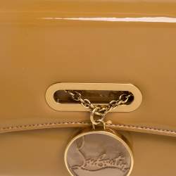 Christian Louboutin Beige Patent Leather Riviera Clutch