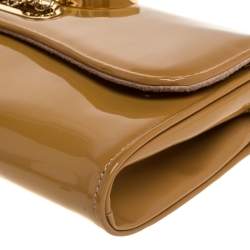 Christian Louboutin Beige Patent Leather Riviera Clutch