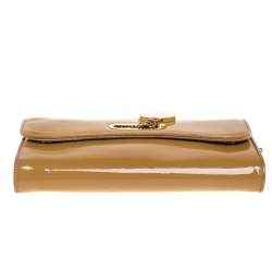 Christian Louboutin Beige Patent Leather Riviera Clutch