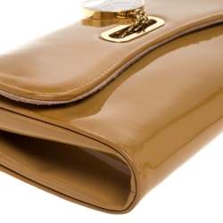 Christian Louboutin Beige Patent Leather Riviera Clutch