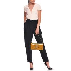 Christian Louboutin Beige Patent Leather Riviera Clutch