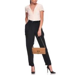 Christian Louboutin Beige Patent Leather Riviera Clutch