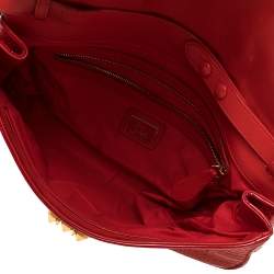 Christian Louboutin Red Python Skin Front Flap Shoulder Bag