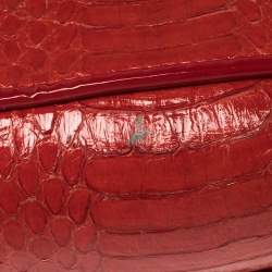 Christian Louboutin Red Python Skin Front Flap Shoulder Bag