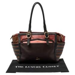 Christian Louboutin Multicolor Leather Buckle Tote
