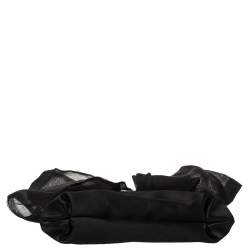 Christian Louboutin Black Satin Loubi Lula Clutch
