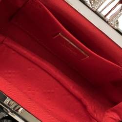 Christian Louboutin Black Satin Loubi Lula Clutch