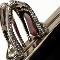 Christian Louboutin Black Satin Loubi Lula Clutch