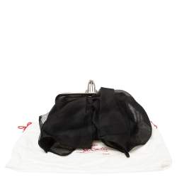 Christian Louboutin Black Satin Loubi Lula Clutch