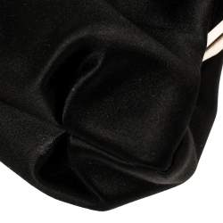 Christian Louboutin Black Satin Loubi Lula Clutch