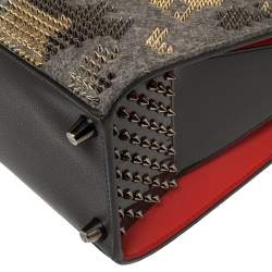 Christian Louboutin Multicolor Wool and Leather Medium Limited Edition Spike Camouflage Paloma Tote