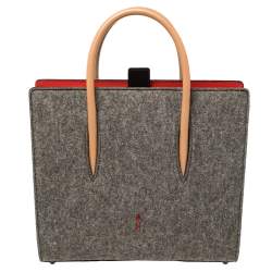 Christian Louboutin Multicolor Wool and Leather Medium Limited Edition Spike Camouflage Paloma Tote