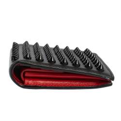 Christian Louboutin Black/Red Leather Clipsos Studded Bifold Wallet