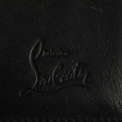 Christian Louboutin Black/Red Leather Clipsos Studded Bifold Wallet