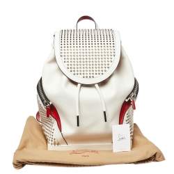 Christian Louboutin White/Red Leather and Rubber Explorafunk Backpack