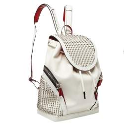 Christian Louboutin White/Red Leather and Rubber Explorafunk Backpack