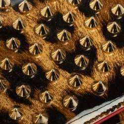 Christian Louboutin Brown Leopard Print Patent Leather Macaron Trifold Wallet