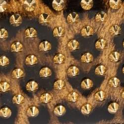 Christian Louboutin Brown Leopard Print Patent Leather Macaron Trifold Wallet