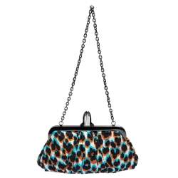 Christian Louboutin Tri Color Lepord Print Loubi Lula Clutch