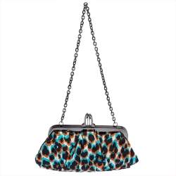 Christian Louboutin Tri Color Lepord Print Loubi Lula Clutch