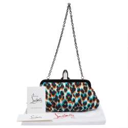 Christian Louboutin Tri Color Lepord Print Loubi Lula Clutch
