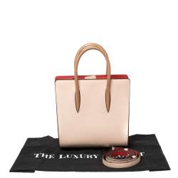 Christian Louboutin Beige Leather Small Paloma Studded Tote