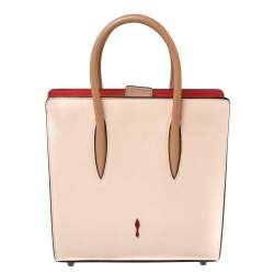 Christian Louboutin Beige Leather Small Paloma Studded Tote