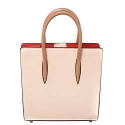 Christian Louboutin Beige Leather Small Paloma Studded Tote